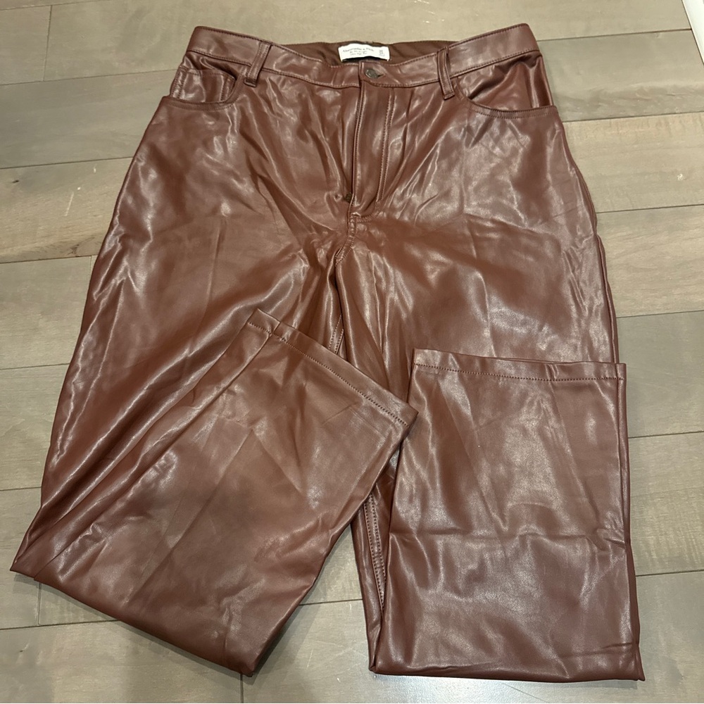 Abercrombie & Fitch Brown Faux Leather Pants - Picture 7 of 7